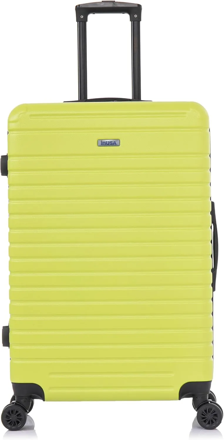 InUSA DEEP Luggage with GEL Handle | Spacious Traveling Suitcases, Travel Suitcase with Dual Spinner Wheels and Studs | 28 Inch Large Hardside Luggage | Green