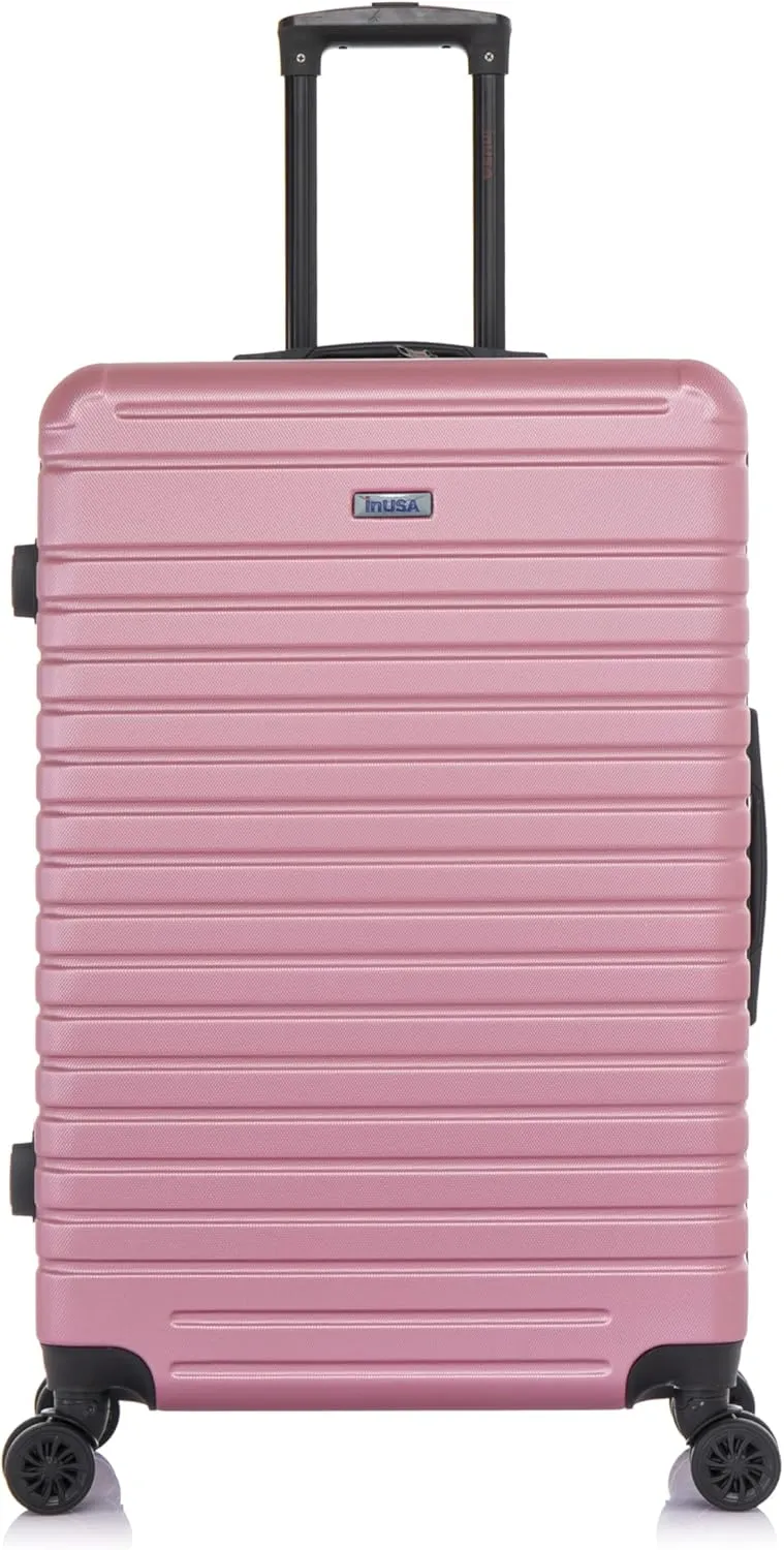 InUSA DEEP Luggage with GEL Handle | Spacious Traveling Suitcases, Travel Suitcase with Dual Spinner Wheels and Studs | 28 Inch Large Hardside Luggage | Rose Gold