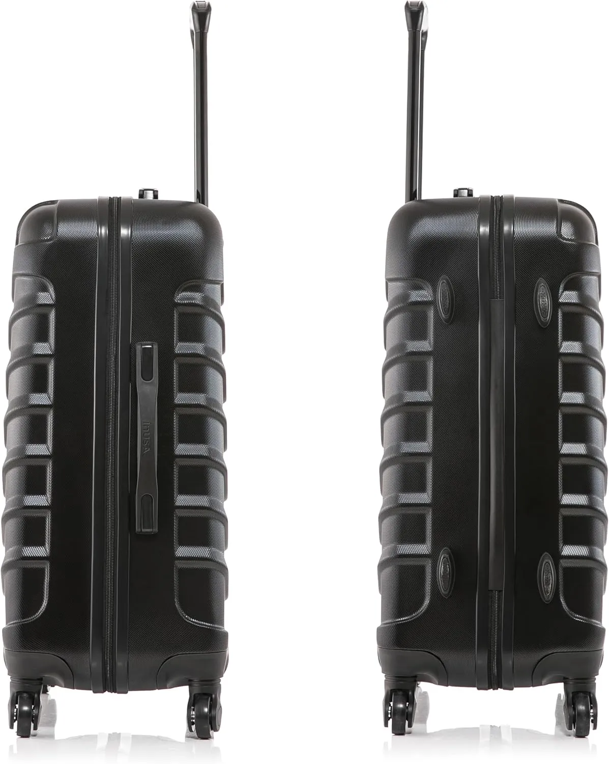 InUSA ENDURANCE Luggage with Spinner Wheels | Durable Lightweight Hardside Suitcase, Spacious Travel Bag with Handle and Trolley | 24-Inch Medium Checked Luggage | Black