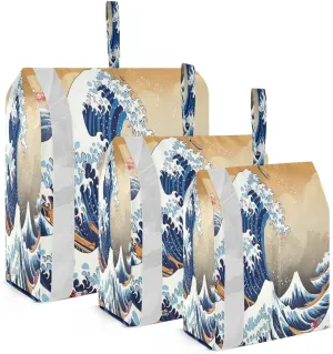 Japanese Ocean Waves Compression Packing Cubes for Travel Packing Organizers Large Luggage Organizers Bags for Carry on Luggage
