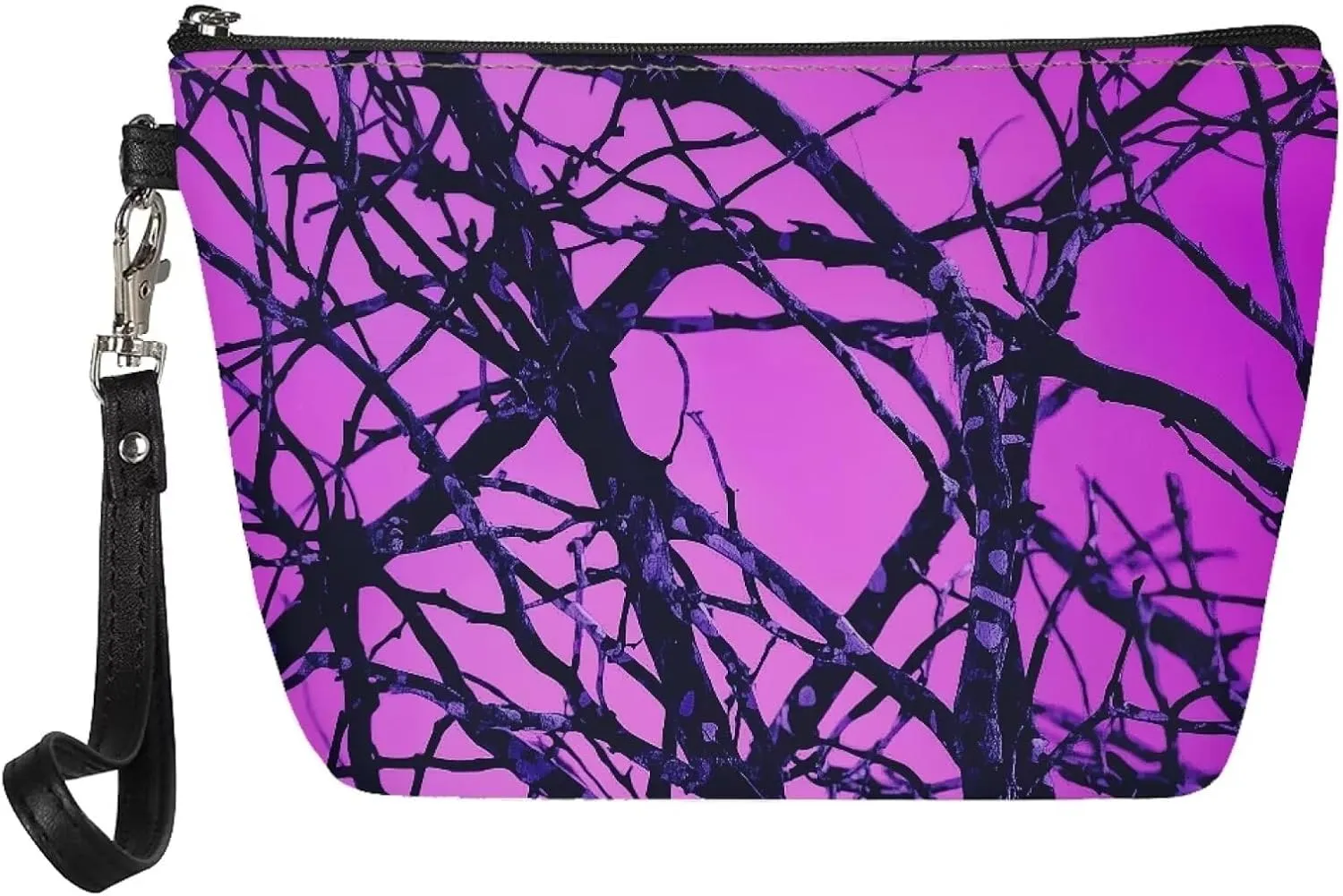 Jeiento Pink Camo Branch Cosmetic Bags for Travel Bulk Makeup Clutch Pouch Cosmetic Toiletries Organizer Bag Pack