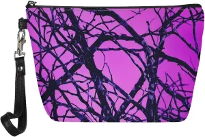 Jeiento Pink Camo Branch Cosmetic Bags for Travel Bulk Makeup Clutch Pouch Cosmetic Toiletries Organizer Bag Pack