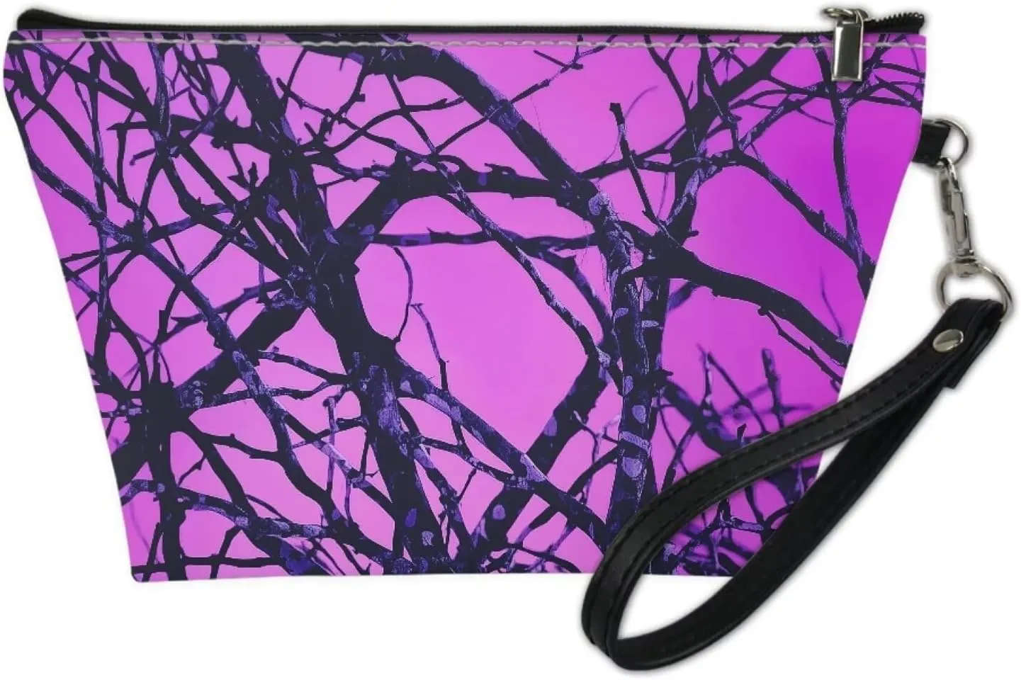 Jeiento Pink Camo Branch Cosmetic Bags for Travel Bulk Makeup Clutch Pouch Cosmetic Toiletries Organizer Bag Pack
