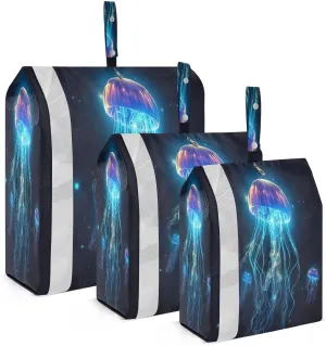 Jellyfish Glowing Compression Packing Cubes Suitcase Organizer Bags Set for Travel Cubes for Carry on Suitcases