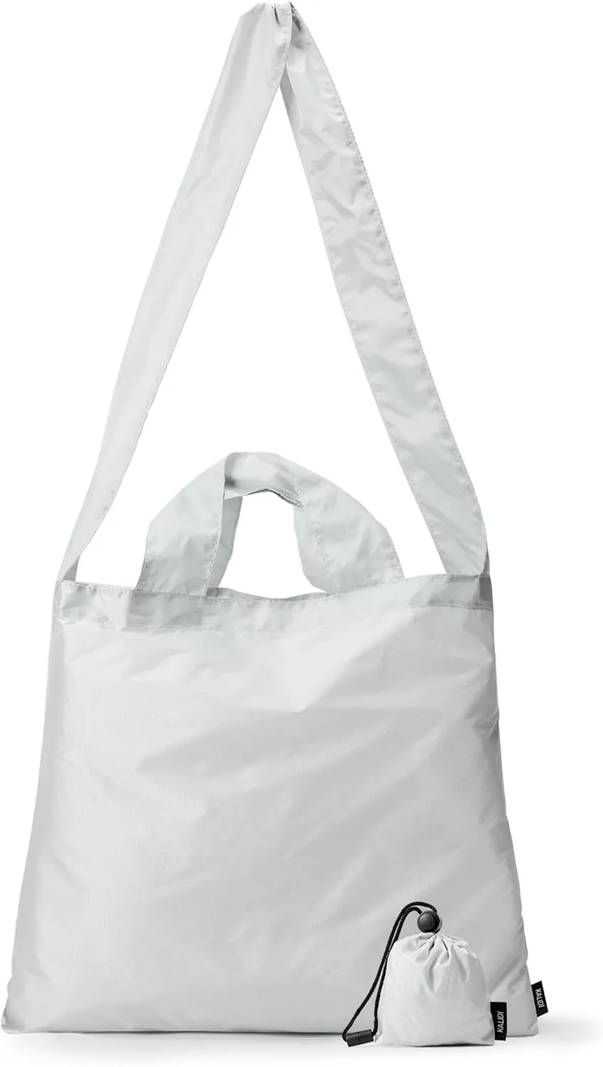 KALIDI Compact Tote Shopping bag Lightweight Foldable Tiny Reusable Grocery Shoulder Bag Crossbody