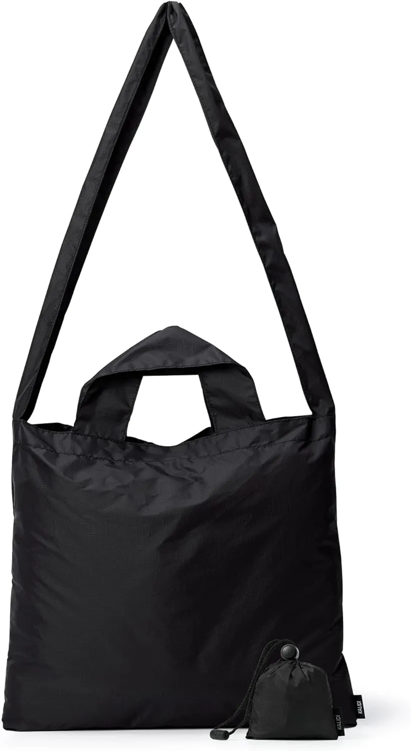 KALIDI Compact Tote Shopping bag Lightweight Foldable Tiny Reusable Grocery Shoulder Bag Crossbody