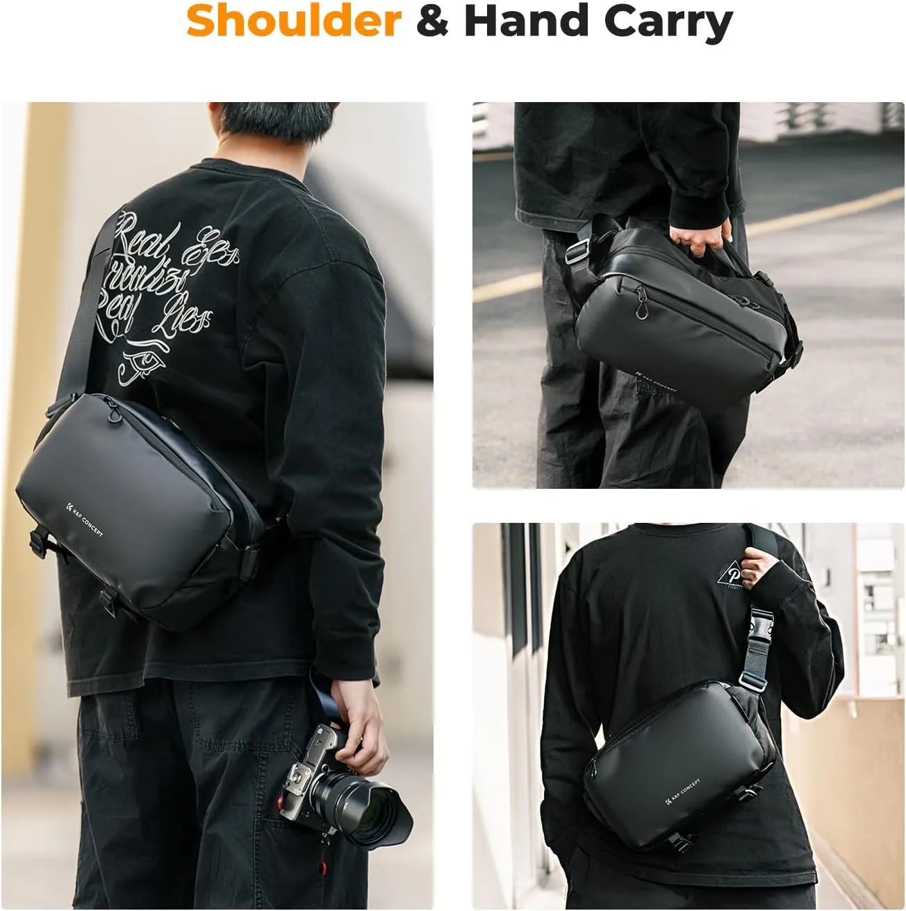 K&F Concept 2 in 1 Sling Bag Everyday Shoulder Bag & Multifunction Photography Crossbody Camera DSLR Backpack Portable Bag