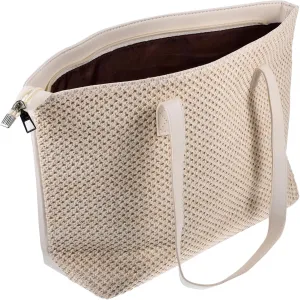 KESYOO Straw Tote Bag Handwoven Beach Bag for Summer Chic PU Material Lightweight Spacious for Travel Daily Use Shopping and Parties