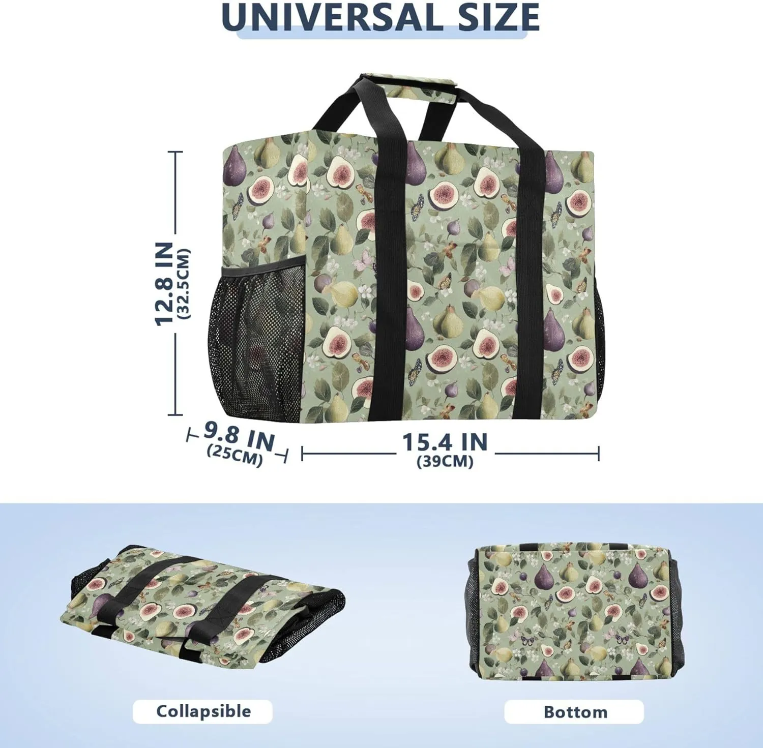 KLL Utility Tote Bags For Women with Handles Collapsable With Pockets Shopping Bags Reusable