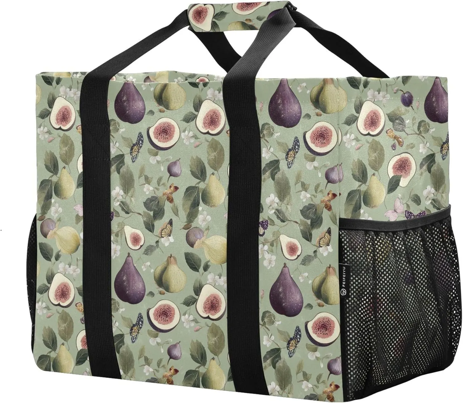 KLL Utility Tote Bags For Women with Handles Collapsable With Pockets Shopping Bags Reusable