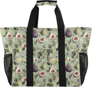 KLL Utility Tote Bags For Women with Handles Collapsable With Pockets Shopping Bags Reusable