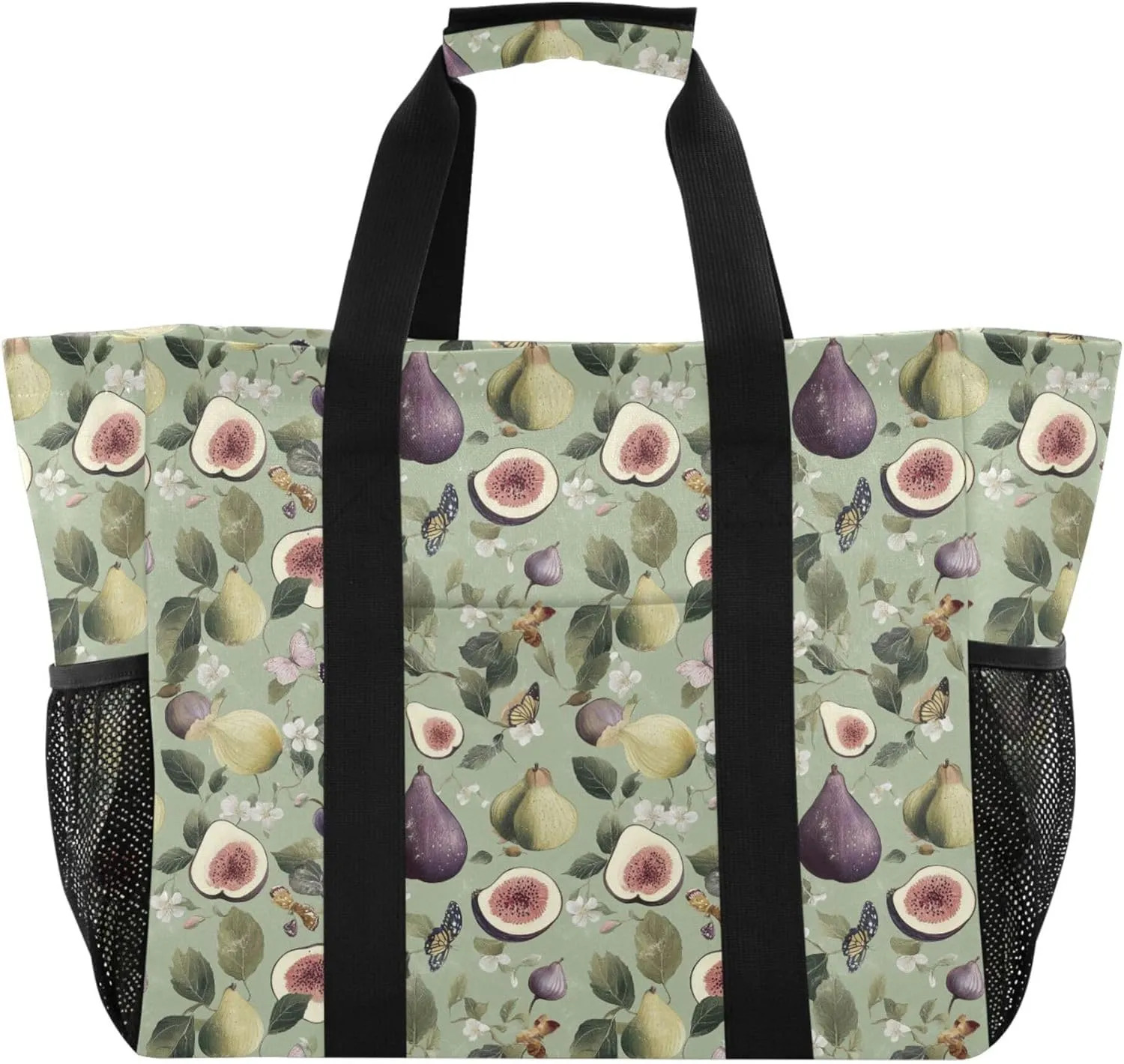 KLL Utility Tote Bags For Women with Handles Collapsable With Pockets Shopping Bags Reusable