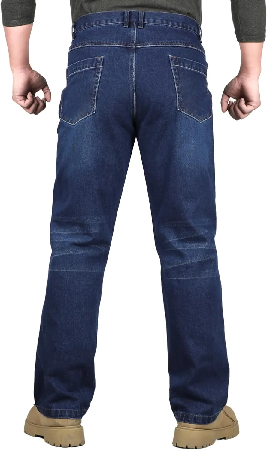 KONRECO FR Pants for Men Flame Resistant 14oz Heavy Duty Denim Pre-Washed Relaxed FR Jeans