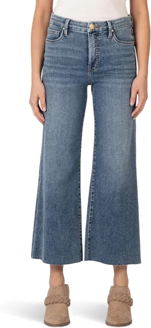 KUT from the Kloth Women's Meg High Rise Fab Ab Wide Leg Raw Hem