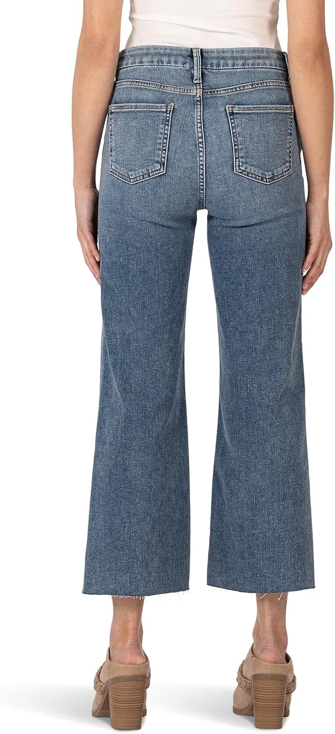 KUT from the Kloth Women's Meg High Rise Fab Ab Wide Leg Raw Hem