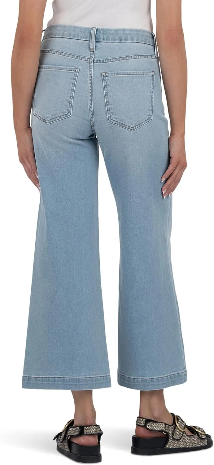 KUT from the Kloth Women's Meg High-Rise Wide Leg with Patch Pockets Regular Hem