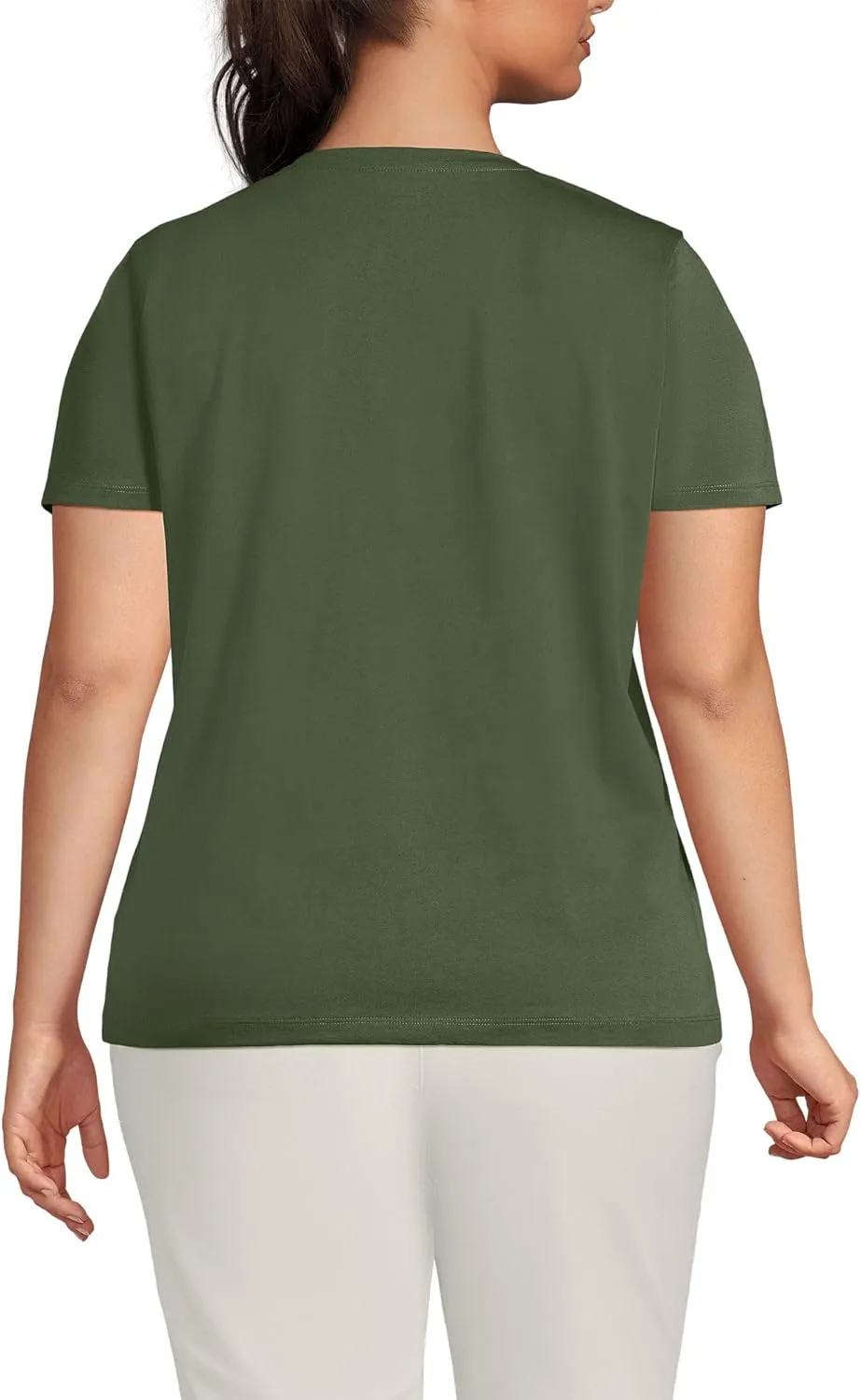 Lands' End Women's Relaxed American-Grown Supima Cotton Crew Neck T-Shirt