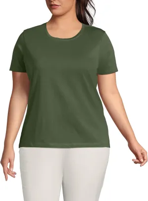 Lands' End Women's Relaxed American-Grown Supima Cotton Crew Neck T-Shirt