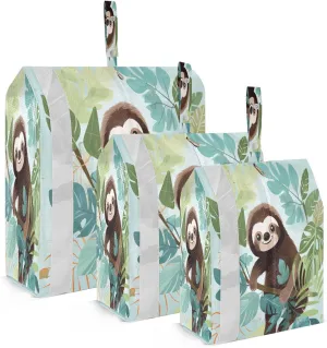Leaves Palms Sloth Compression Packing Cubes Large Travel Packing Cubes Luggage Organizers for Suitcases Travel Bag for Women Travel Accessories