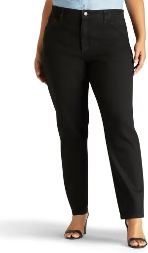 Lee Women's Plus Size Relaxed Fit Side Elastic Tapered Leg Jean