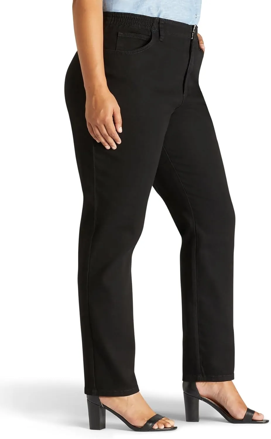 Lee Women's Plus Size Relaxed Fit Side Elastic Tapered Leg Jean