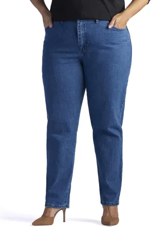 Lee Women's Plus Size Relaxed Fit Side Elastic Tapered Leg Jean