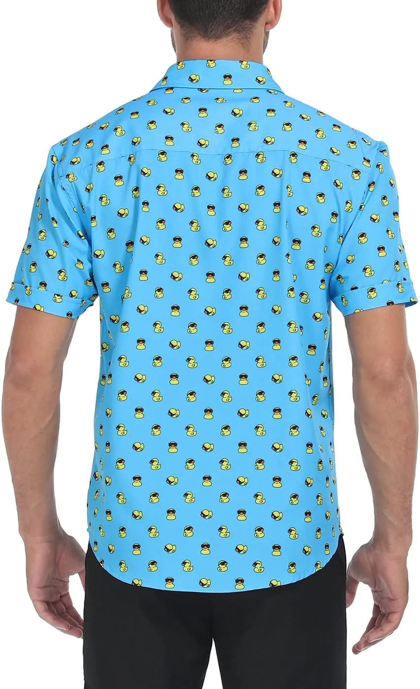 LRD Men's Novelty Casual Button Down Shirt Short Sleeve Hawaiian Dress Shirts