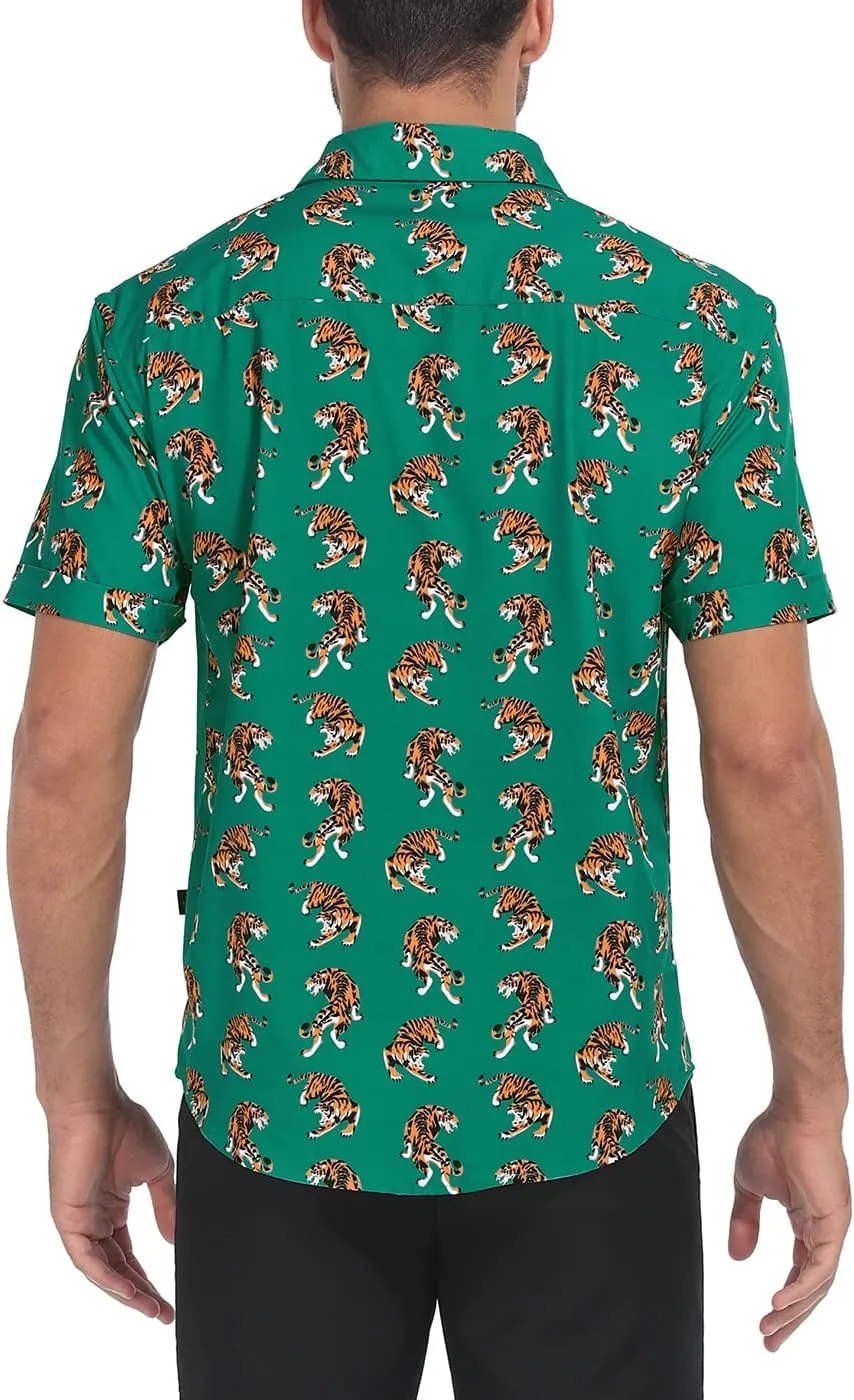 LRD Men's Novelty Casual Button Down Shirt Short Sleeve Hawaiian Dress Shirts