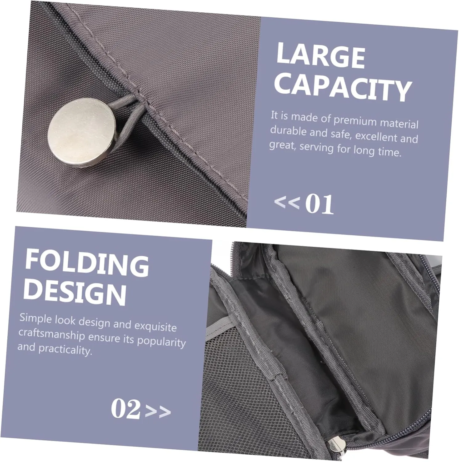 Makeup Brush Bag Make up Bags for Women Traveling Travel Organizer Bags Makeup Brushes Bag Fold Miss, Grey, 23x10cm