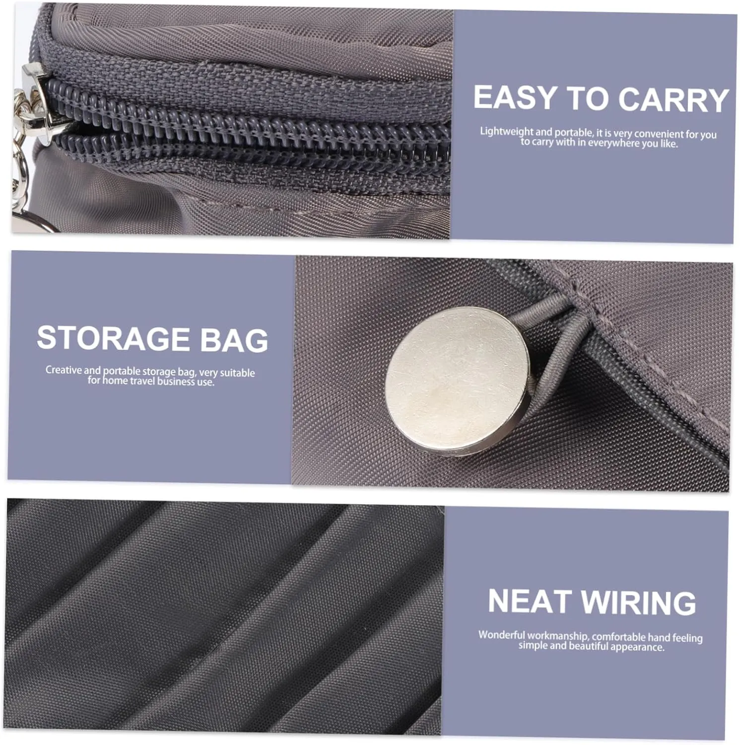 Makeup Brush Bag Make up Bags for Women Traveling Travel Organizer Bags Makeup Brushes Bag Fold Miss, Grey, 23x10cm