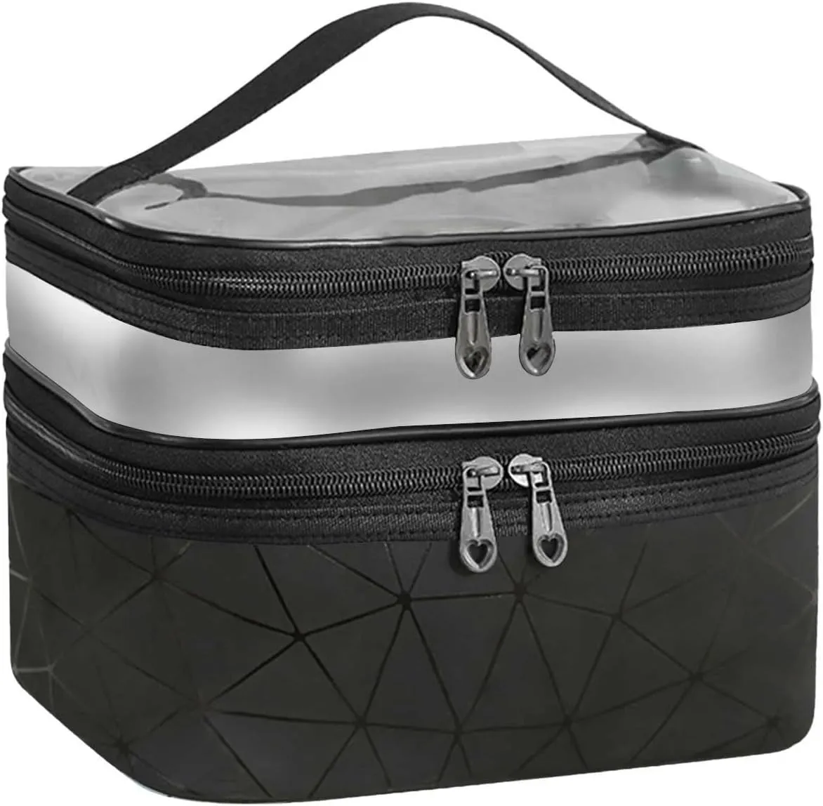 Makeup Travel Case Leopard Makeup Bags Double Layer Travel Cosmetic Cases Make Up Organizer Toiletry Bags Double Layer