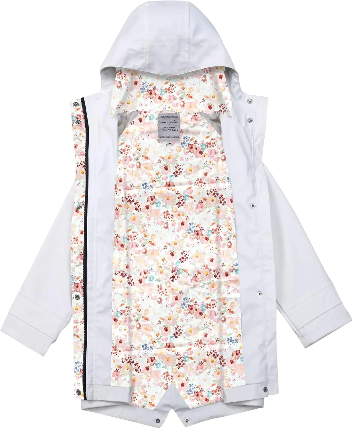 maoo garden Girls Boys Rain Jacket Lightweight Waterproof Raincoat Hooded Lined Long Windbreaker