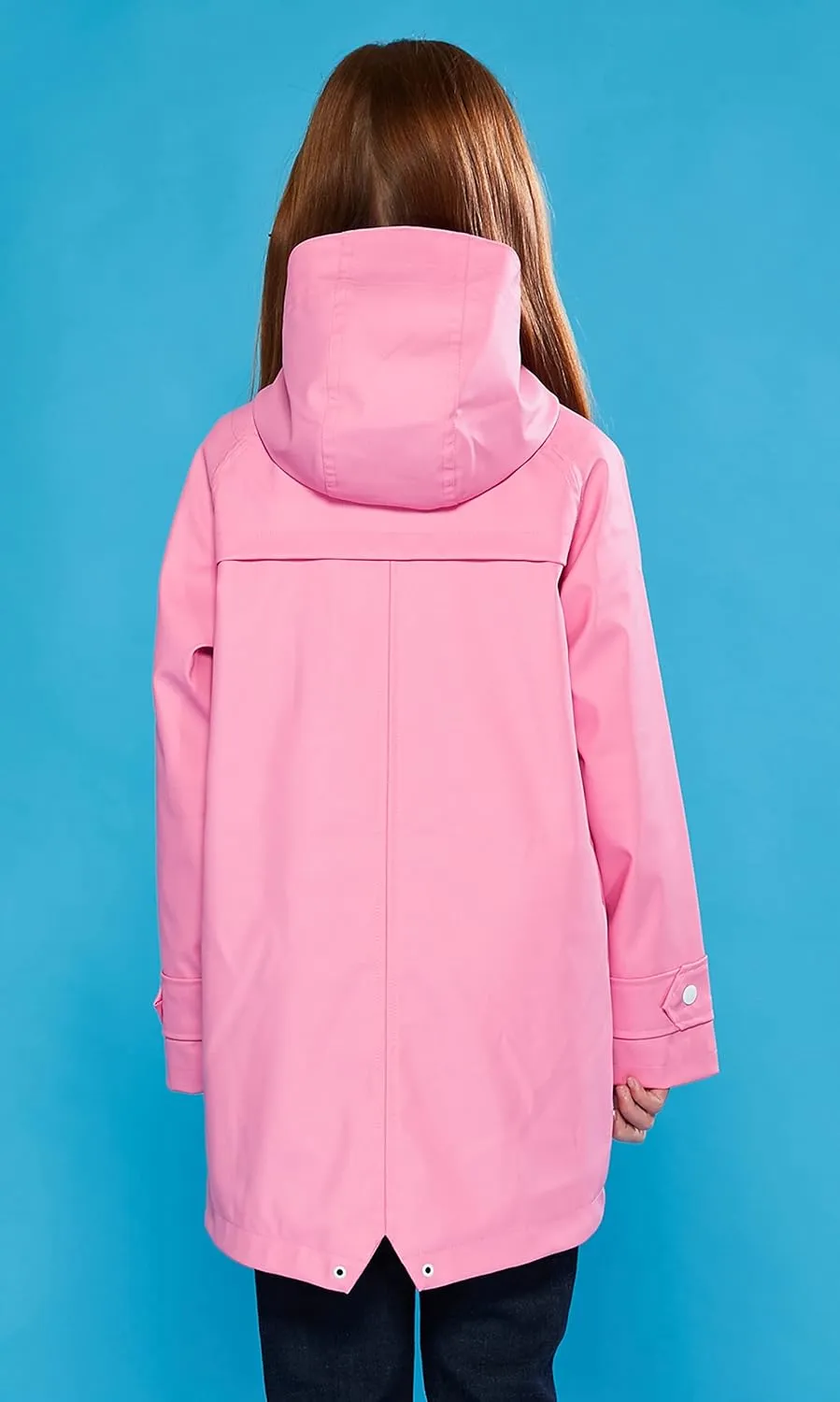 maoo garden Girls Boys Rain Jacket Lightweight Waterproof Raincoat Hooded Lined Long Windbreaker