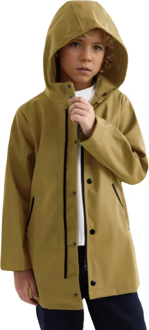 maoo garden Girls Boys Rain Jacket Lightweight Waterproof Raincoat Hooded Lined Long Windbreaker