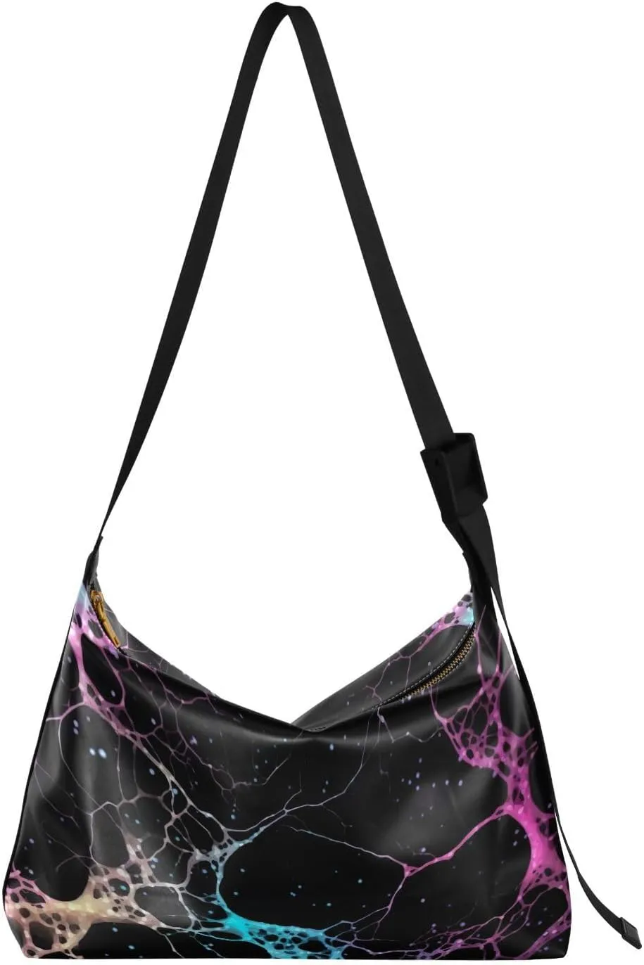 Marble Tote Bag for Women Large Hobo Bags Cross Body Purse Leather Hobo Bags with Adjustable Strap for Women Men