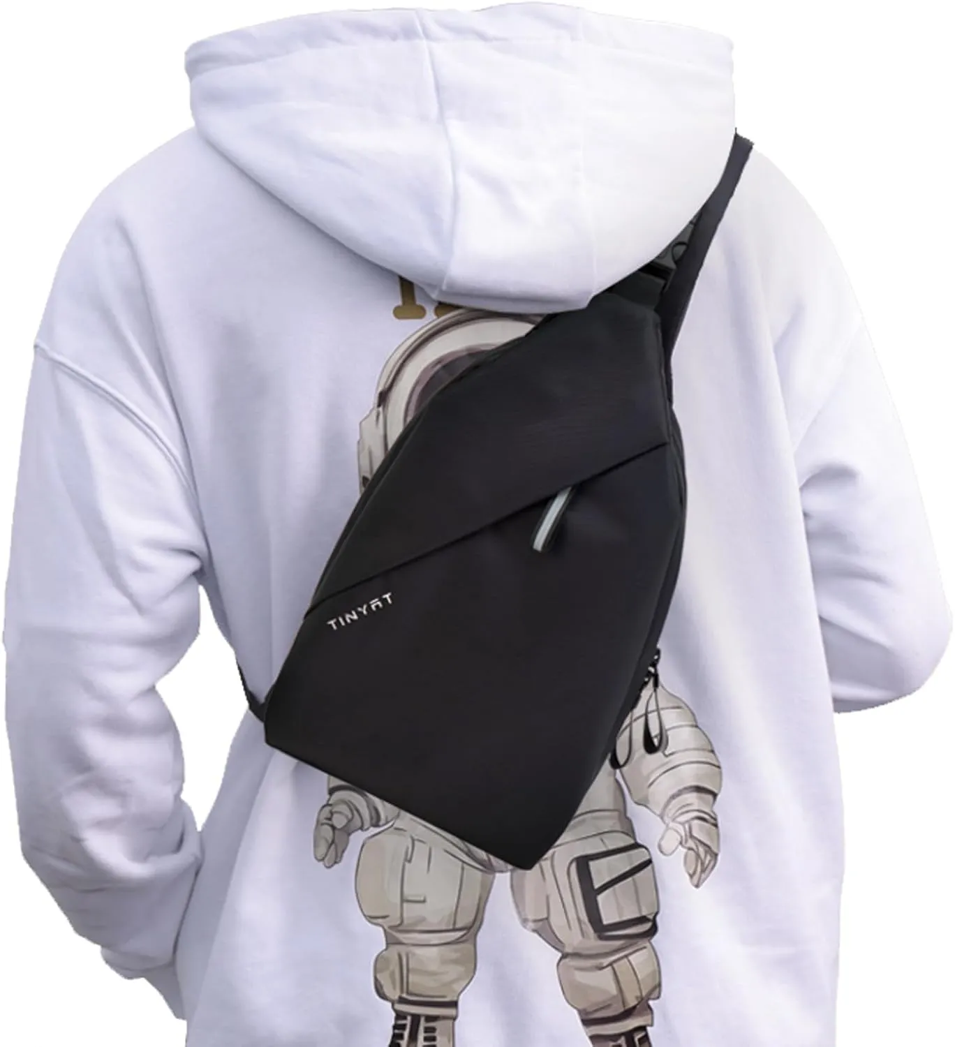 MAYMOONER Small Sling Shoulder Crossbody Bag Men Women One Strap Casual Chest Bags Slim Backpack for Outdoor Travel Biking