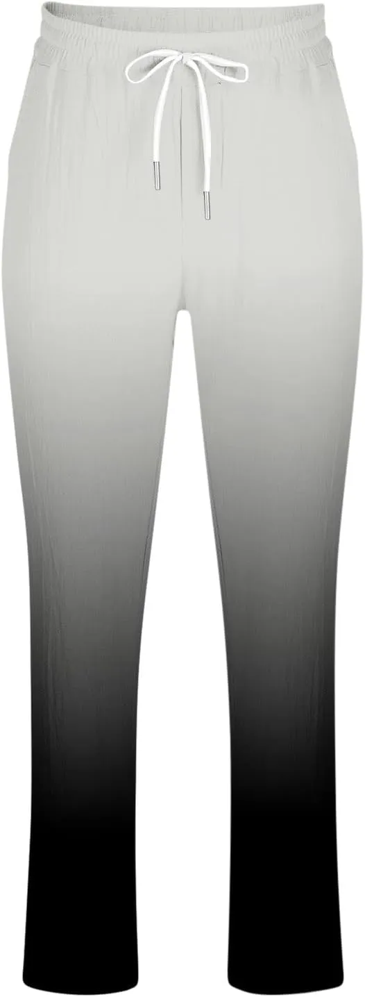 Mens Ombr Gradient Jogger Pants with Drawstring Elastic Relax Casual Sweatpants for Men Side Pockets Lounge Travel