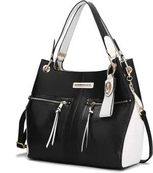MKF Collection Tote Bag for Women, Vegan Leather Shoulder Bag Handbag Lady Fashion Top Handle Satchel Bag by Mia K