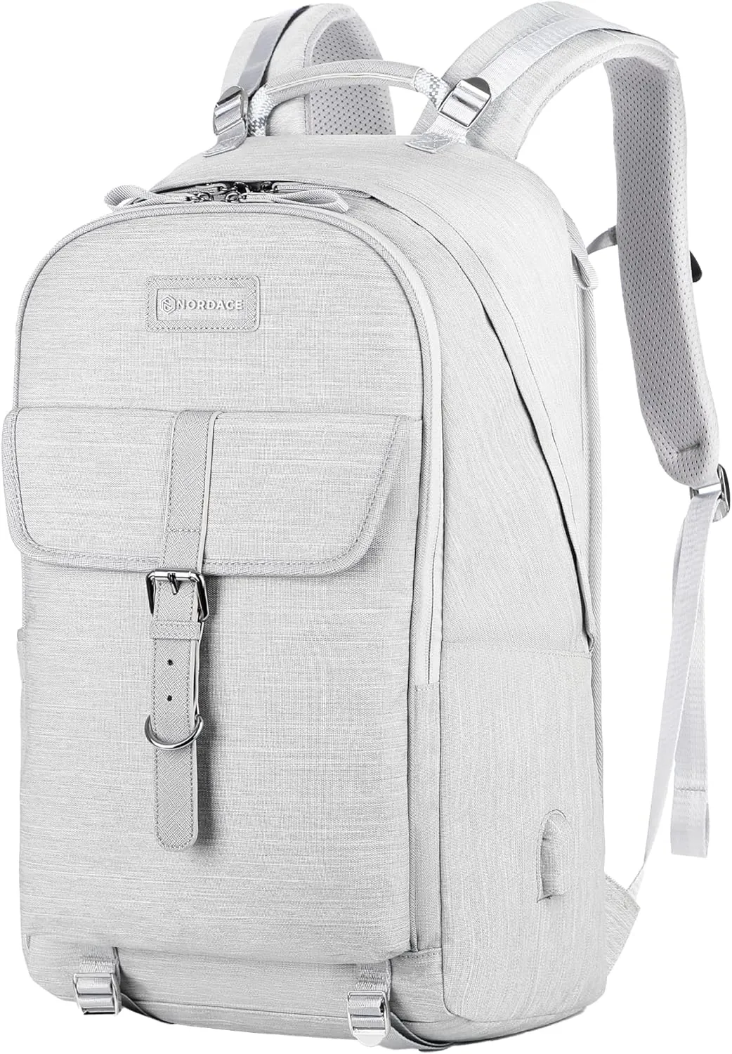 Nordace Comino Travelpack Backpack with USB Charging Port, Water Resistant - Extra Spacious Laptop Backpack for Travel, Backpacking and Everyday Commute (Gray)