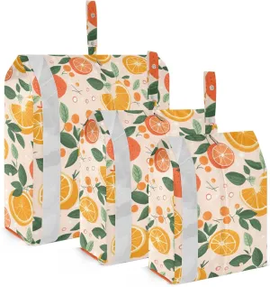 Oranges Leave Packing Cubes for Travel 3 Set Compression Packing Bags Suitcase Organizer Bags Set for Woman Man