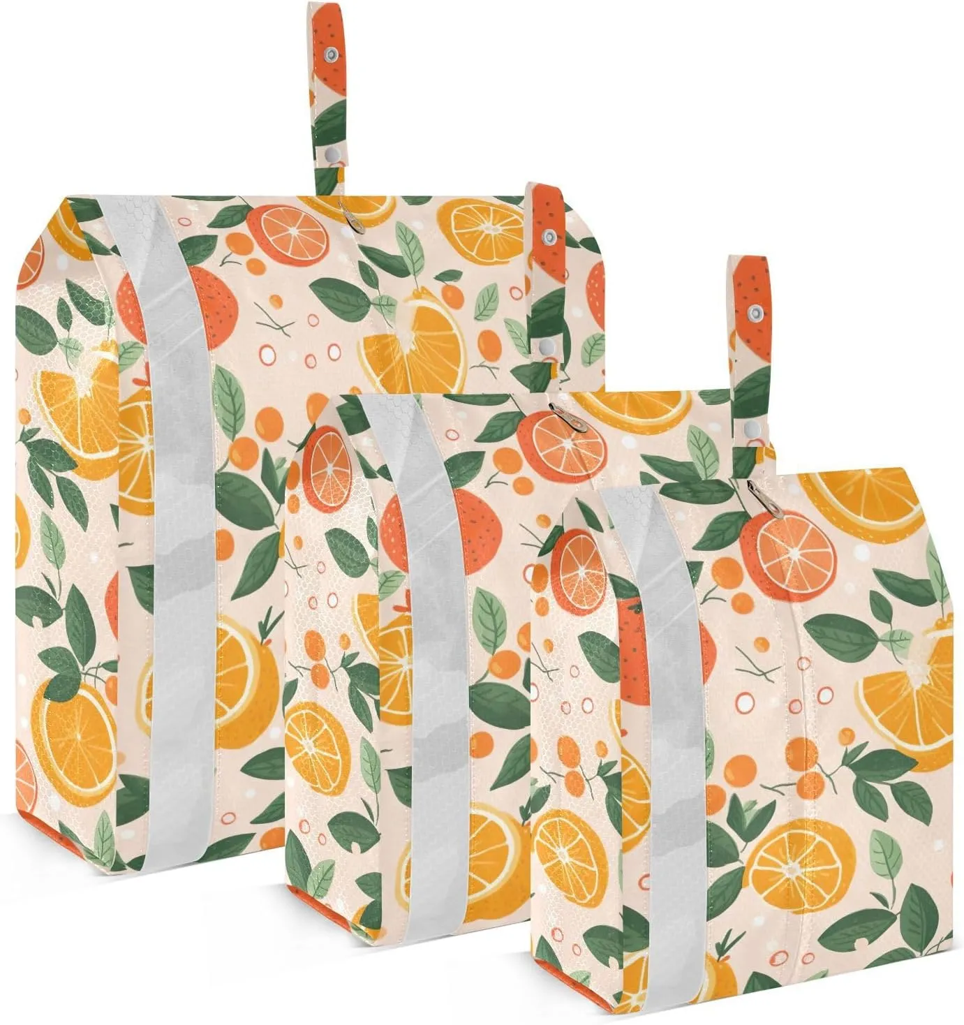 Oranges Leave Packing Cubes for Travel 3 Set Compression Packing Bags Suitcase Organizer Bags Set for Woman Man