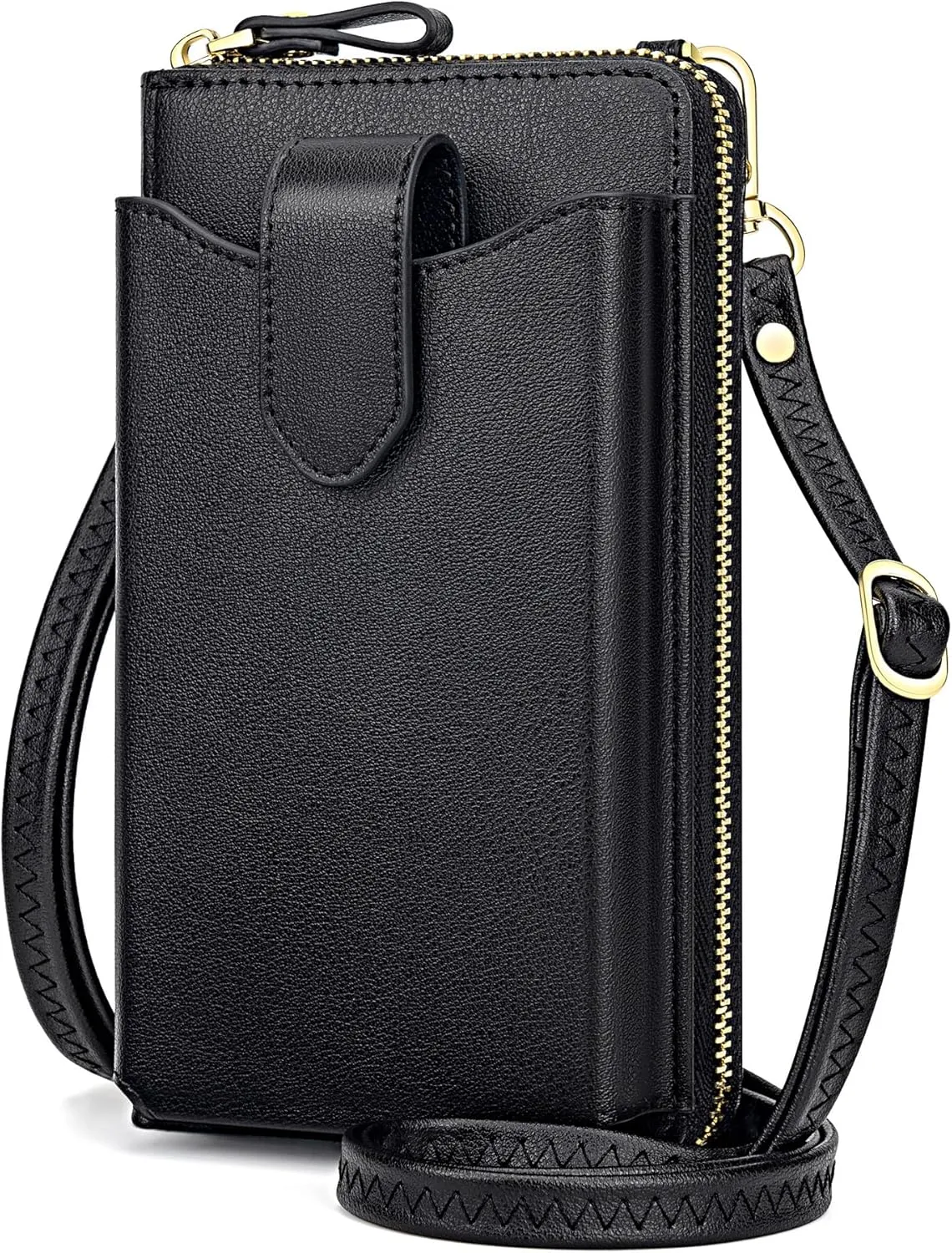Peacocktion RFID Crossbody Wallet Purse for Women Small Travel Cell Phone Purses Trendy Vegan Leather Bags with Card Slots