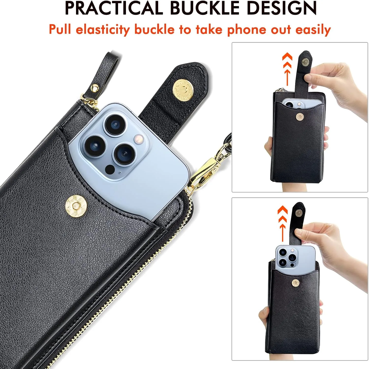 Peacocktion RFID Crossbody Wallet Purse for Women Small Travel Cell Phone Purses Trendy Vegan Leather Bags with Card Slots