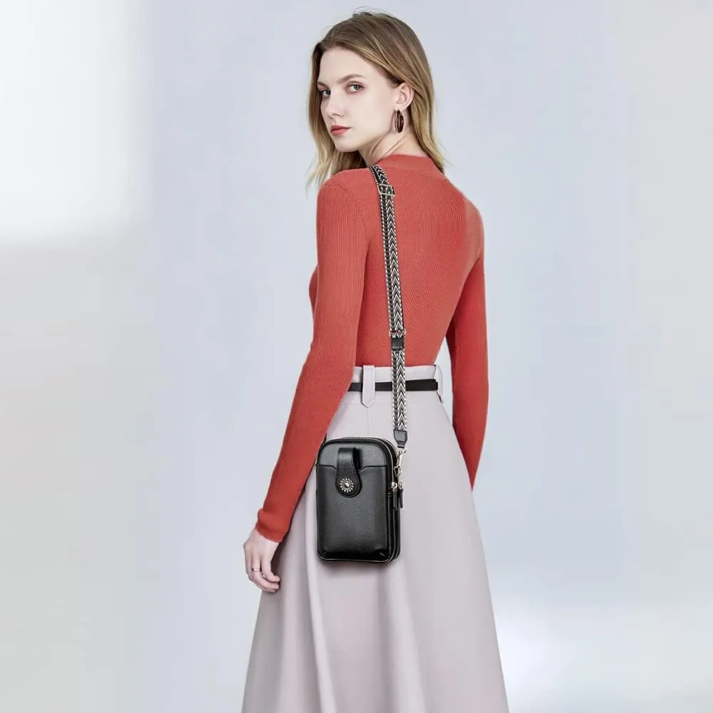 Peacocktion Small Crossbody Bags for Women, Leather RFID Cell Phone Purse, Trendy Travel Crossbody Purses with Zipper