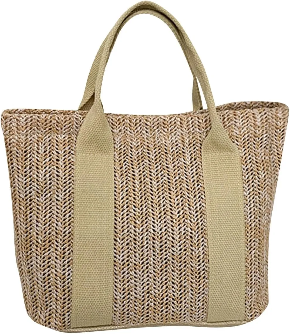Personalized Tote Bags for Women Beach Bag Reusable Shopping Bag Woven Bags Shoulder Bag Large Capacity Backpack