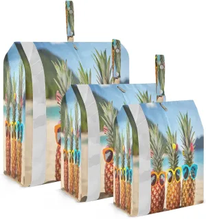 Pineapple Glasses Beach Compression Packing Cubes for Travel Packing Organizers Large Luggage Organizers Bags for Women Travel Accessories