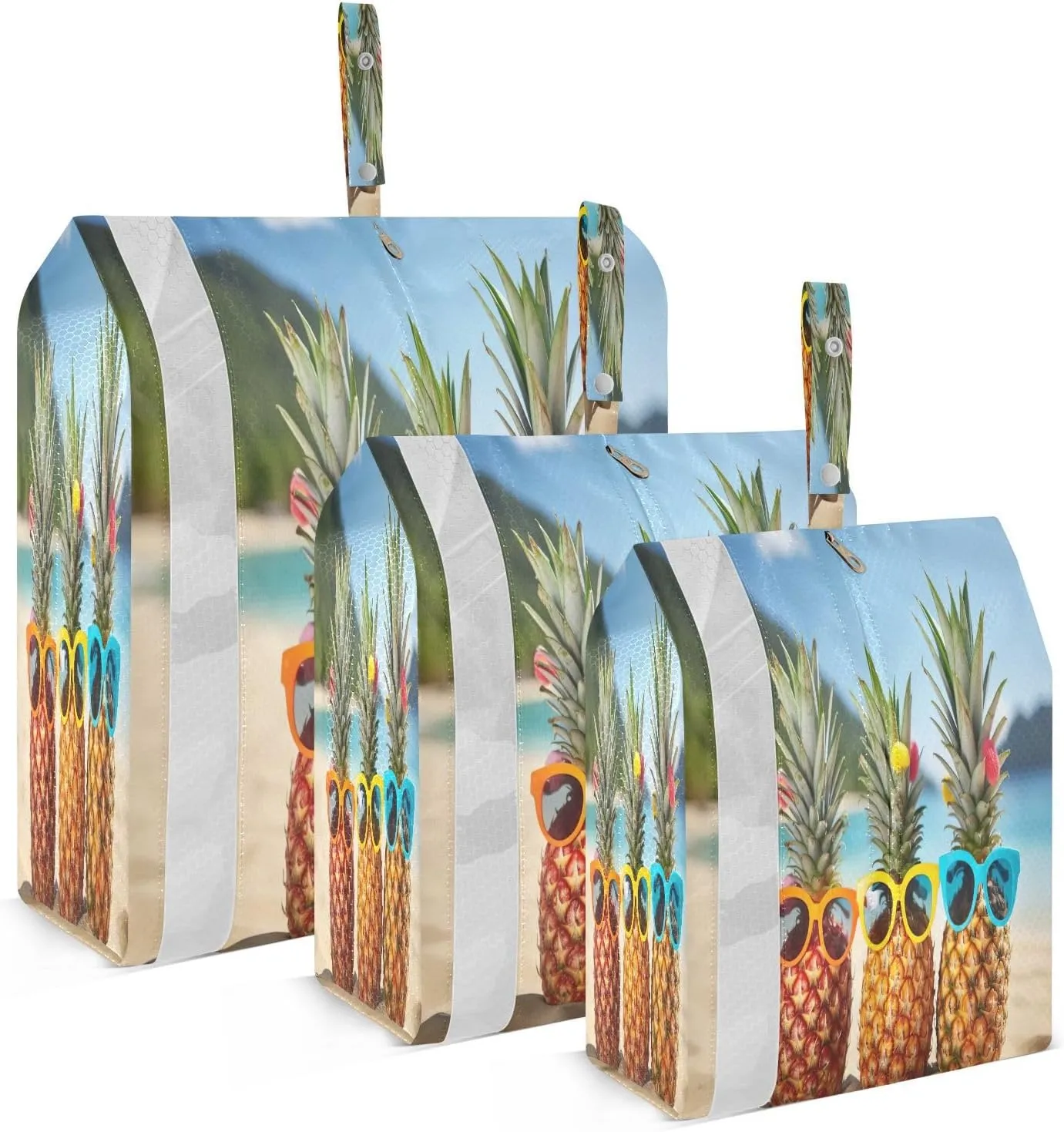 Pineapple Glasses Beach Compression Packing Cubes for Travel Packing Organizers Large Luggage Organizers Bags for Women Travel Accessories