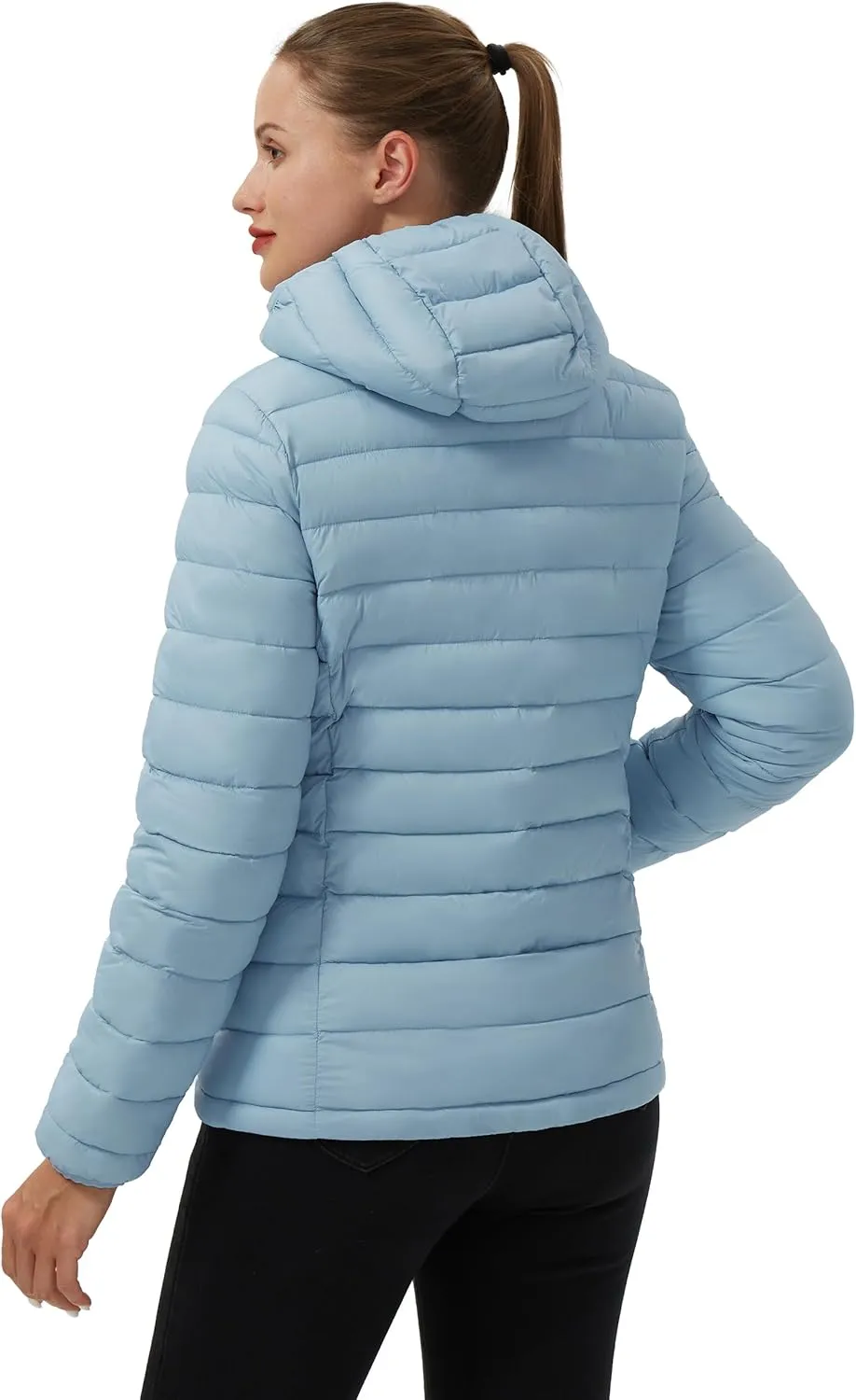 Pioneer Camp Women's Packable Puffer Jacket Winter Light Weight Water-Repellent Quilted Coat with Hood