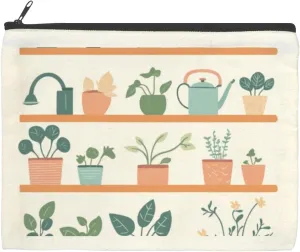Plants Cute Gardening Makeup Bag for Purse Canvas Waterproof Cosmetic Bags for Women Zipper Travel Toiletry Makeup Bags