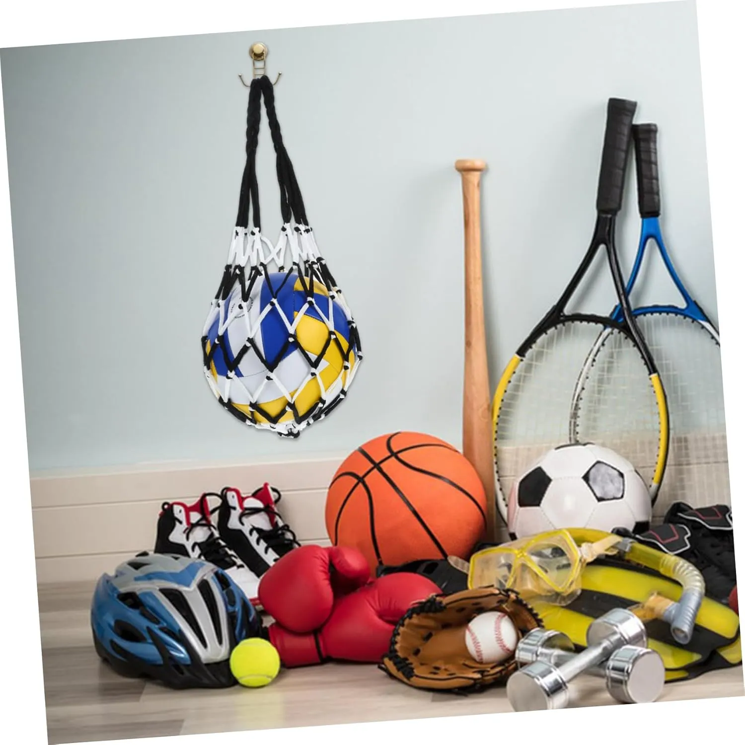 Portable Ball Net Bag Tote Bag Organizer Basket Ball Mesh Bag Outdoor Basketball Soccer Ball Bag Mesh